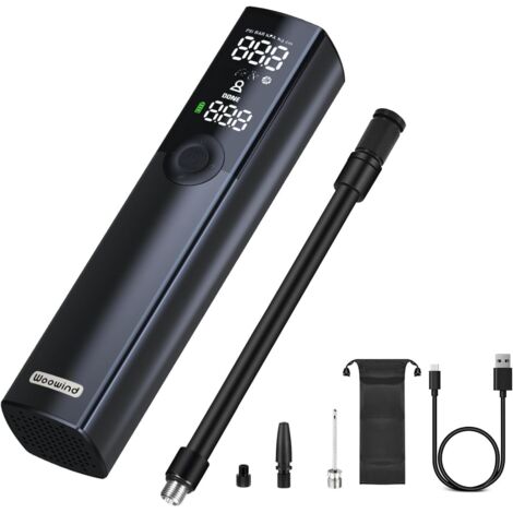 Ventus Ride Pompe a Velo, 150 PSI/10,3 Bar, , Gonflage en 2 Minutes, Compresseur Portatif Compatible Presta, Schrader et Dunlop pour Route, VTT & vélo électrique, avec arrêt
