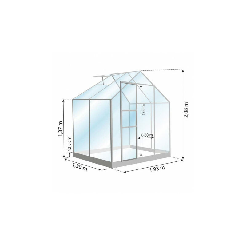 Lams - Serre de jardin Allium 2.50 m², Couleur Aluminium