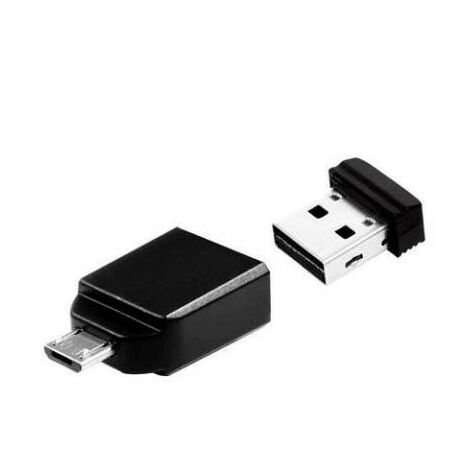 Verbatim 16GB Store n Stay NANO Drive USB 2.0 mit Micro USB Adapter schwarz (49821)