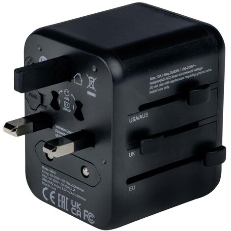 Regolatore automatico di tensione R1 USB 1000VA con 3 Prese Schuko Nero  IUPS-AVR-1000 Infosec