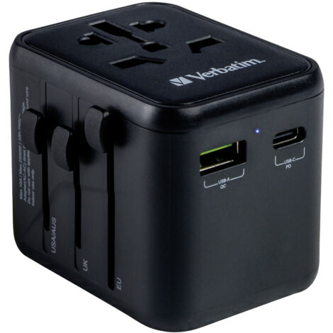 Verbatim 49544 Adapter de elektrischer Stecker Universal Schwarz