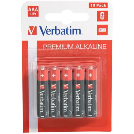 Verbatim 49874 Batteria Monouso Blister 10 Pile Ministilo AAA Alcalino Nero Rosso