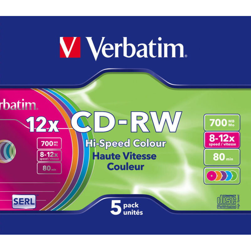 Verbatim DataLifePlus Hi-Speed | 43167 | 5 x CD-RW - 700 MB (80 Min)