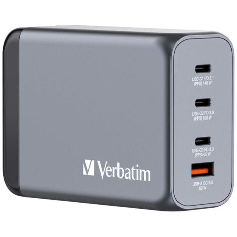 Verbatim GNC-240 GaN Charg. 240W 3xUSB-C PD, 1xUSB-A QC 3.0 32205