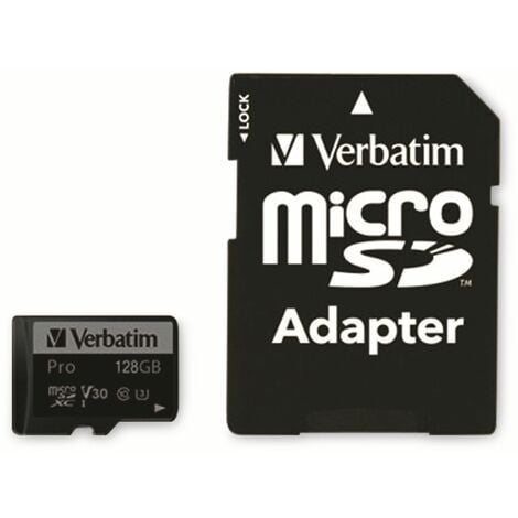 VERBATIM MicroSD-Card Pro, U3, 4K, 128 GB