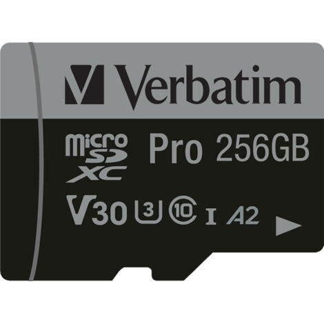 VERBATIM MicroSD-Card Pro, U3, 4K, 256GB