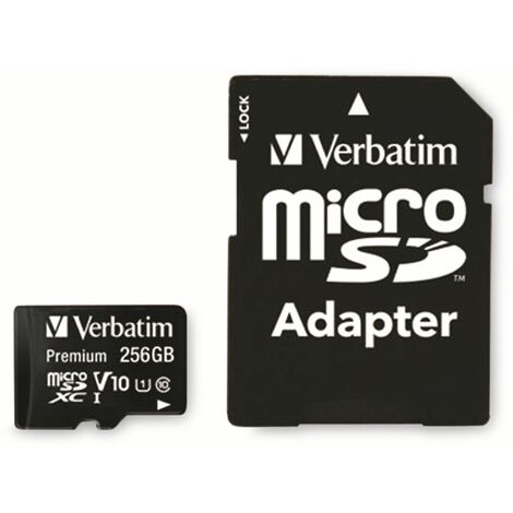 Verbatim MicroSDXC Card Premium, 256 GB, Class 10, inkl. Adapter