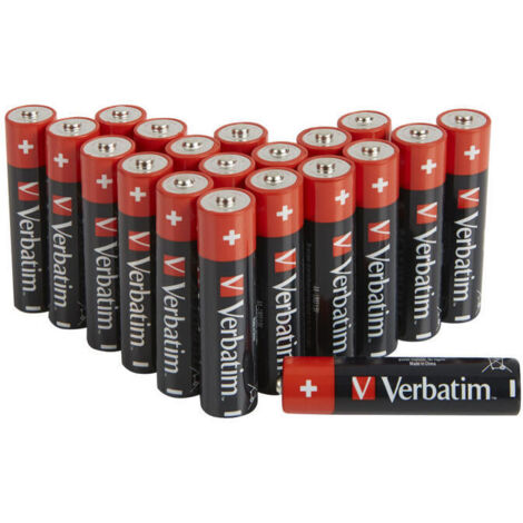 VERBATIM Pilas alcalinas AA Premium I 1,5V I AA-LR6 Mignon I Pilas Mignon AA I Pilas para MP3, cámara, Control Remoto, rasuradora y Mucho más I Pila alcalina Premium I 20 Unidades
