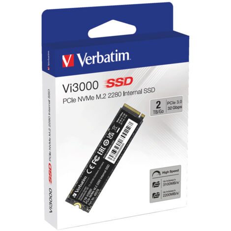 Verbatim SSD Vi3000 PCIe NVMe M. 2 SSD 2TB PCI Express 3.0