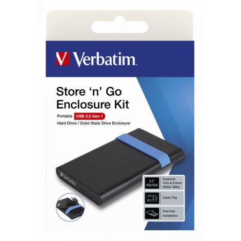 Verbatim Store'N'Go Enclosure Kit HDD / SSD-Gehäuse Schwarz, Blau 2.5"