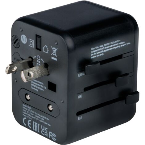 VERBATIM Universal-Reise-Adapter UTA-01, 1x Stromstecker, 2x USB-A