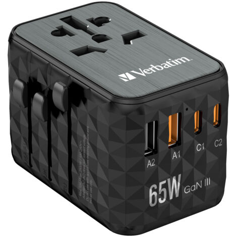 Verbatim UTA-05 32120 Caricatore USB Universale AC Interno 4 Porte 2500W Nero
