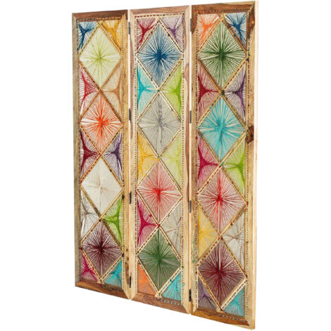 VerbenaSéparation murale en bois de manguier multicolore