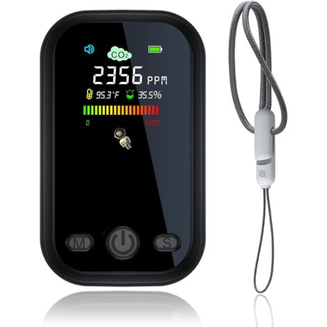 Verbesserter Mini-CO2-Detektor, kalibrierbares 3-in-1-tragbares CO2-Messgerät, Luftqualitätsmonitor