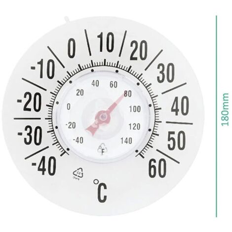 Verbessertes Fensterthermometer für den Innen- und Außenbereich – Transparent – Batterielos – Außentemperaturanzeige – Saugnapf-Fensterthermometer für Außentemperatur