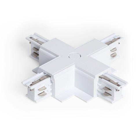 Verbinder Typ X für 3-Phasenstromschiene Unterputz/ Einbau Aluminium Weiß