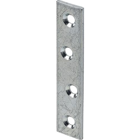 Verbindungsblech L.80mm B.15mm S.2mm STA blau verz.VORMANN