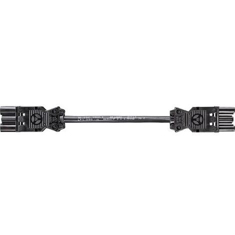 Verbindungsleit. Wieland GST18i3 3,0 m, schwarz, H05VV-F 3G1,5 mm² 3-polig, Buchse - Stecker