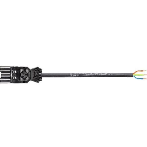 Verbindungsleit. Wieland GST18i3 3,0 m, schwarz, H05VV-F 3G1,5 mm² 3-poliger Stecker - freies Ende