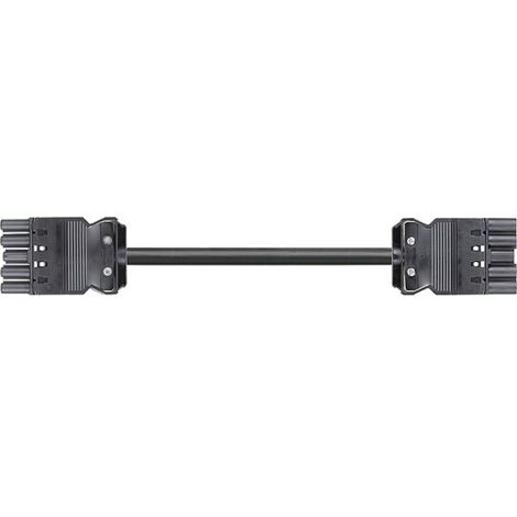 Verbindungsleit. Wieland GST18i5 1,0 m, schwarz, H05VV-F 5G1,5 mm² 5-polig, Buchse - Stecker