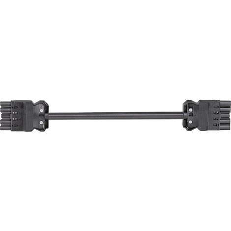 Verbindungsleit. Wieland GST18i5 1,0 m, schwarz, H05VV-F 5G2,5 mm² 5-polig, Buchse - Stecker