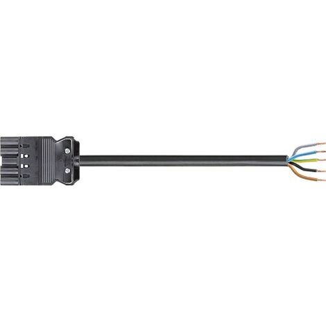 Verbindungsleit. Wieland GST18i5 3,0 m, schwarz, H05VV-F 5G1,5 mm² 5-poliger Stecker - freies Ende