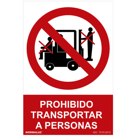 Verbotsschild "Kein Personentransport" (pvc 0,7mm) 30x40cm