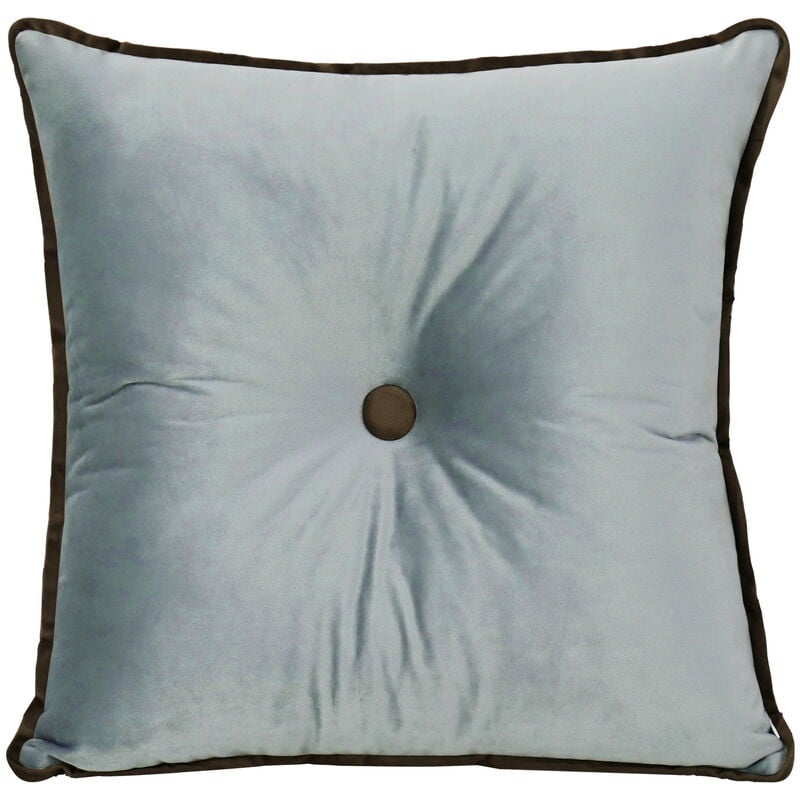 Carré Bouton Capitonné Lit Décoratif Coussin Canapé Chaise Coussin Velours, Gris, 50x50x8cm - Vercart