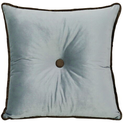VERCART Carré Bouton Capitonné Lit Décoratif Coussin Canapé Chaise Coussin Velours, Gris, 50x50x8cm