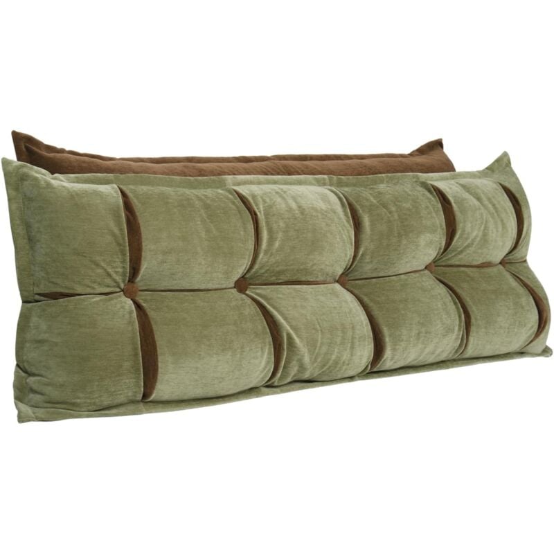 Coussin de dossier de lit 2 couches, coussin de lecture pour lit et canapé, épais, Vert clair,140 cm - Vercart