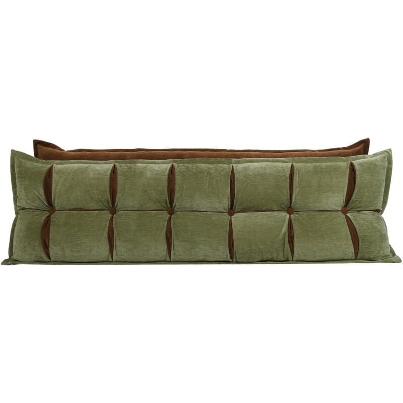Coussin de dossier de lit 2 couches, coussin de lecture pour lit et canapé, épais, Vert clair,200 cm - Vercart
