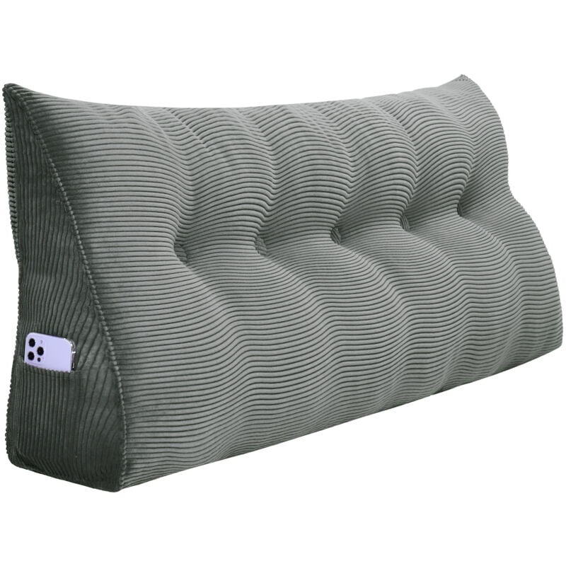 Vercart - Coussin de Lecture Compensé, Triangulaire Coussin à Coins, Gros Coussin Canapé, Traversin Tête de lit Support Arrière, Oreiller Cervical