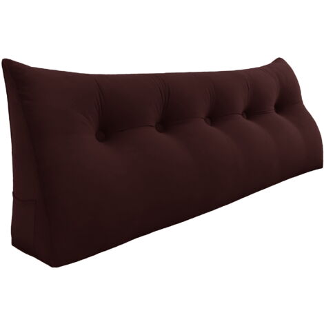 VERCART Coussin de Lecture, Oreiller Traversin Soutien Dorsal, Triangulaire Coussin à Coins, Gros Coussin Canapé, Coussin tête de Lit Dossier, Coussin de Repos Cale Dos en Velours Jaune  160cm
