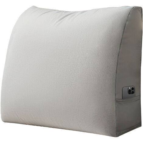 VERCART Coussin de Lecture, Oreiller Traversin Soutien Dorsal, Triangulaire Coussin à Coins, Gros Coussin Canapé, Coussin tête de Lit Dossier, Oreiller de Repos Cale Dos, Gris