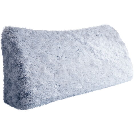 VERCART Coussin de Lecture, Oreiller Traversin Soutien Dorsal, Triangulaire Coussin à Coins, Gros Coussin Canapé, Coussin tête de Lit Dossier, Oreiller de Repos Cale Dos, Velours,Bleu,180x50x20CM