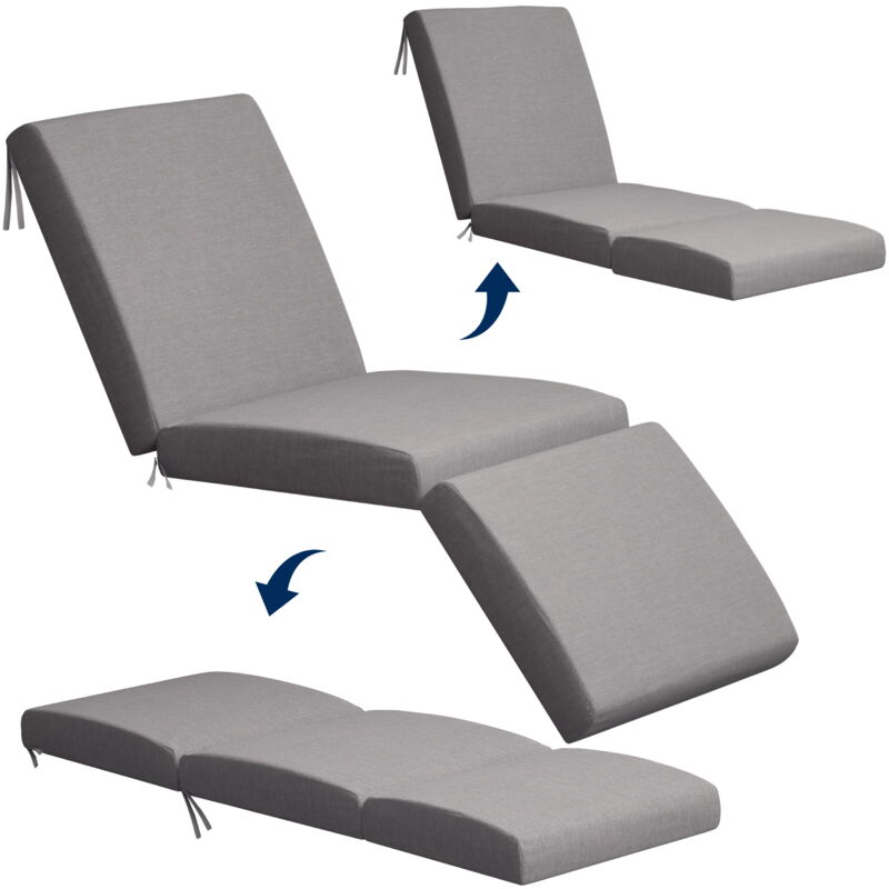 Coussin pour transat chaise longue de jardin, Coussin matelassé pour bain de soleil, Coussin pliable pour chaises longues de jardin, Imperméable et
