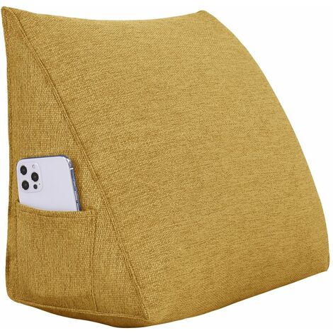 VERCART Grande cuscino a cuneo per il riposo a letto, cuscino lungo per la lettura, cuscino decorativo per la testiera, cuscino triangolare per la schiena, cuscino da salotto per il letto da giorno o 
