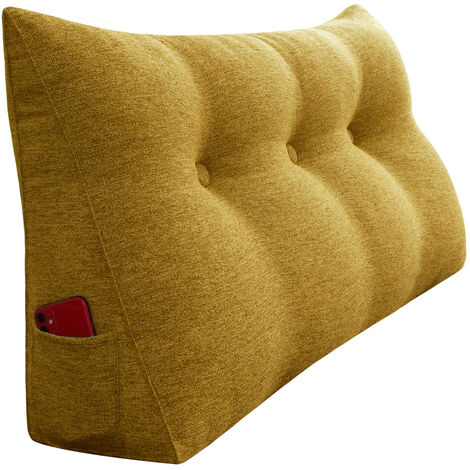 VERCART Grande cuscino a cuneo per il riposo a letto, cuscino lungo per la lettura, cuscino decorativo per la testiera, cuscino triangolare per la schiena, cuscino da salotto per il letto da giorno o 