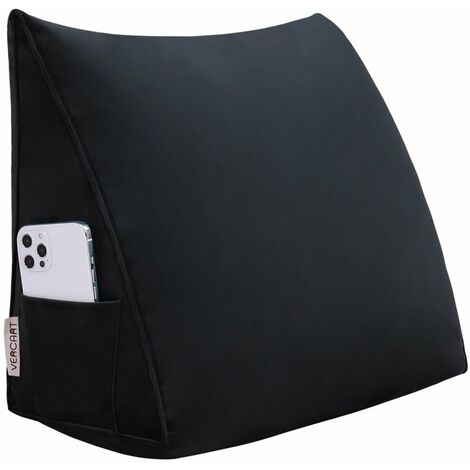 VERCART Grande cuscino per la lettura a cuneo, cuscino lungo per la schiena, cuscino decorativo per la testata del letto, cuscino triangolare per il posizionamento del corpo per il daybed o il divano 