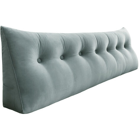 VERCART Grande cuscino per la lettura a cuneo, cuscino lungo per la schiena, cuscino decorativo per la testata del letto, cuscino triangolare per il posizionamento del corpo per il daybed o il divano 