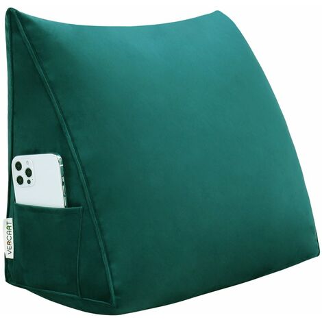 VERCART Grande cuscino per la lettura a cuneo, cuscino lungo per la schiena, cuscino decorativo per la testata del letto, cuscino triangolare per il posizionamento del corpo per il daybed o il divano 