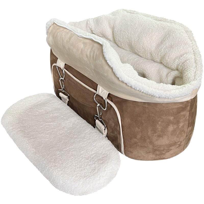 Vercart - Siège de Voiture pour Chien Portable, Siège de Chien Rembourré Épais, Siège Amovible pour Animaux de Compagnie pour Chiens de Petite et