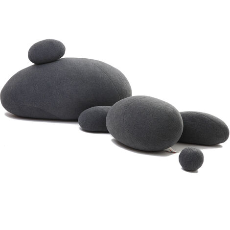VERCART Stein Felsen Kieselstein Kopfkissen, Akzent Bodenkissen, Kinder Spielen Dekokissen, Zuhause Natur Dekorations Kissen, Hintergrund Requisiten Kissen, Ottomane und Poufs, 6 Stück/Set, Polarfleece