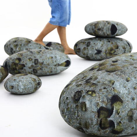 VERCART Stein Felsen Muster Kieselstein Kopfkissen, Akzent Bodenkissen, Kinder Spielen Dekokissen, Zuhause Natur Dekorations Kissen, Hintergrund Requisiten Kissen, Ottomane und Poufs, Velours, 7 Stück