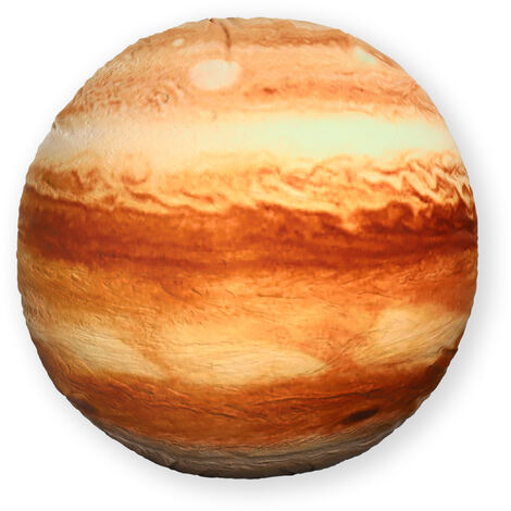 VERCART Thème du Système Solaire Jupiter Oreiller Décoratif Science Éducatif Oreiller de Jeu pour Enfants Oreiller de Sol pour Chambre d'Enfant, Jaune, 25x25x6cm