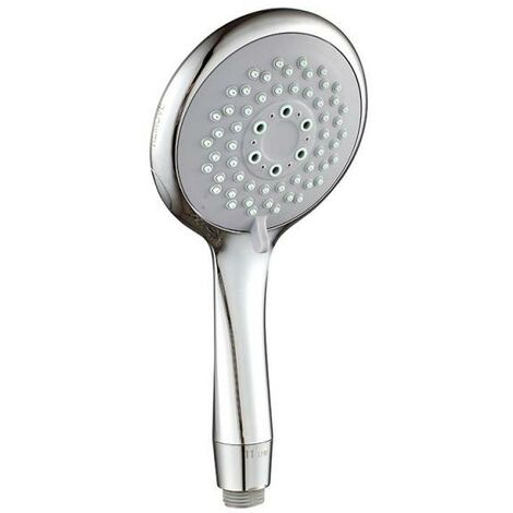 Verchromte 5-Strahl-Handbrause mit Wasserdurchflussregler – Energy-Serie.