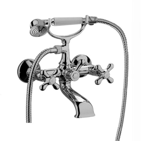 Verchromte Badewannenarmatur mit flexiblem Umsteller 100 cm – Paffoni Iris