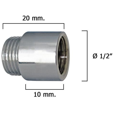 Verchromte runde Verlängerung 1/2" x 10