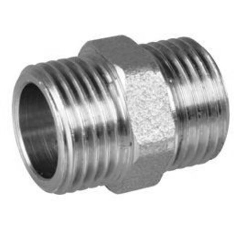 Verchromter Messingnippel 1/2" AQUER-Anschluss