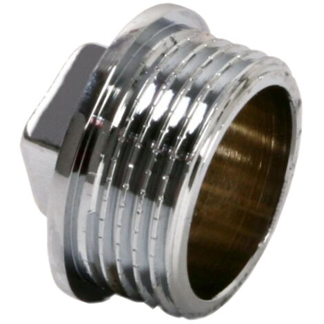 Verchromter Messingstopfen 1/2"" MZ mit Rand